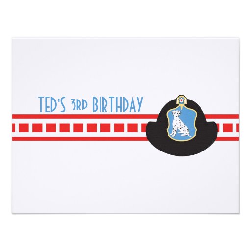 Kids Birthday Invitation - Fire Truck