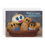 KIDS BIRTHDAY INVITATION - HUMOR POTATO FAMILY