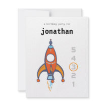 Kids Birthday Invitation - Rocket