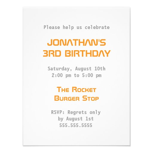 Kids Birthday Invitation - Rocket