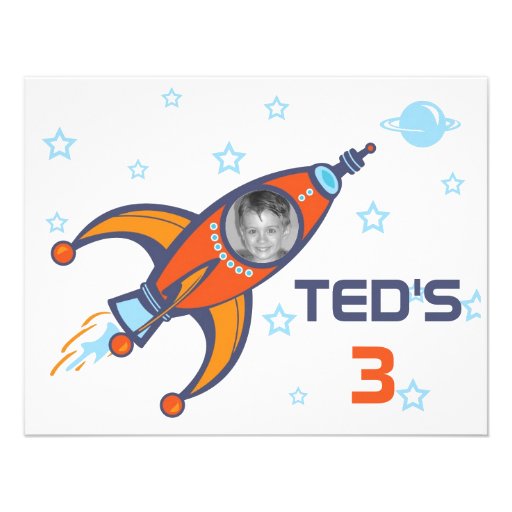 Kids Birthday Invitation - Rocket