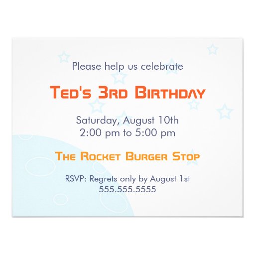 Kids Birthday Invitation - Rocket