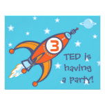 Kids Birthday Invitation - Rocket
