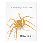 Kids Birthday Invitation - Spiders
