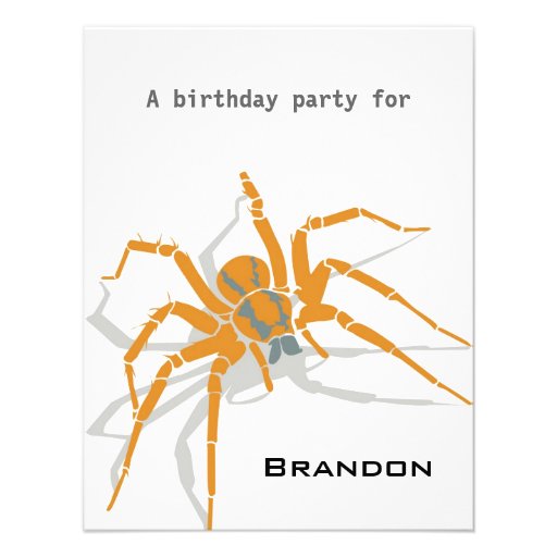 Kids Birthday Invitation - Spiders