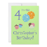 Kids Birthday Party-Balloons+Cupcakes/Ice-cream Custom Invitation