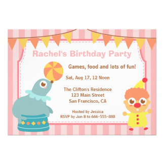 Carnival Themed Birthday Party on Circus Theme Birthday Party Invitations  190 Circus Theme Birthday