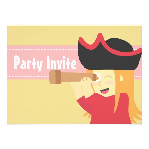 Kids Birthday Party: Cute Pirate Girl Theme Announcement