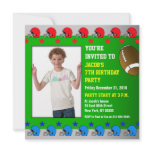 Kids Birthday Party Invitation Add Photo Football