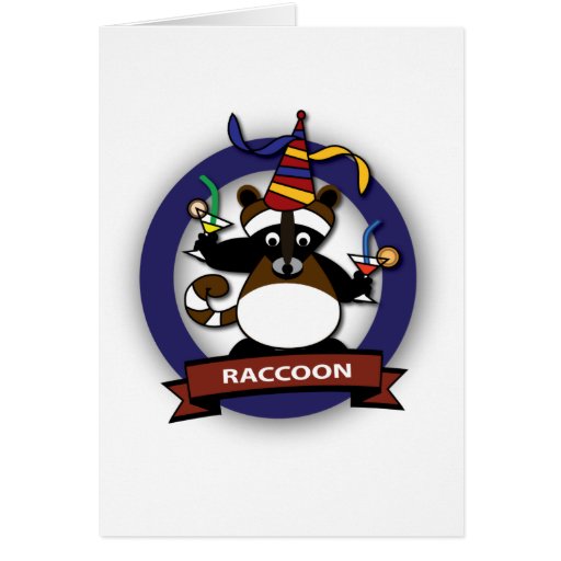 Kids birthday Party: Raccoon Greeting Cards