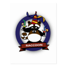 Kids birthday Party: Raccoon Post Cards