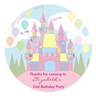 Kids Birthday Thank You Stickers: Castle sticker