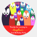 Kids birthday Thank You Stickers: Penguins