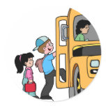 Kids Boarding School Bus Sticker