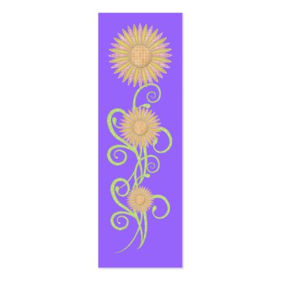 Kid's Bookmark Pink Yellow Purple Flower Plant Business Card Templates by Shan_Darling_Gifts
