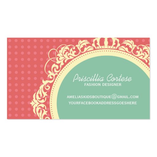 Kids Boutique Business Card Templates (back side)