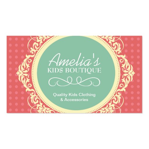Kids Boutique Business Card Templates (front side)
