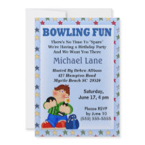 Kids Bowling Birthday  Invitation