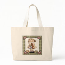 Kids Bunny and Girl Tote Bag