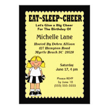 Kids Cheerleader Birthday Invitation