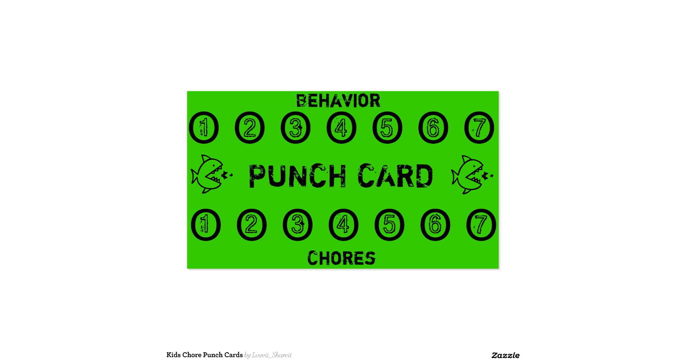 kids chore punch cards double sided standard business punch business card