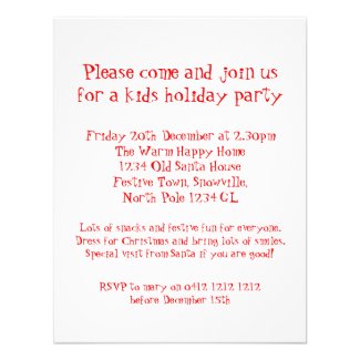 Kids Christmas party invitation snowed reindeer