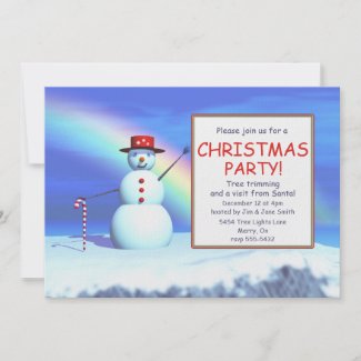 Kids Party Invitations on Kids  Christmas Party Snowman Invitations