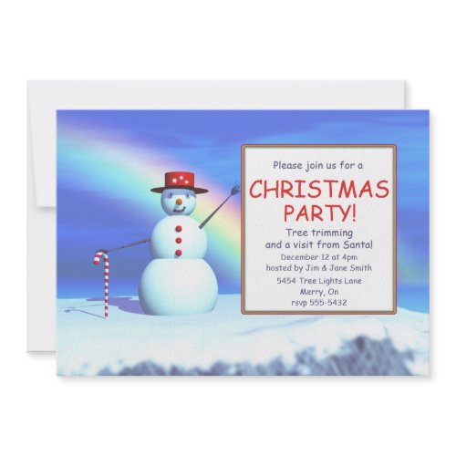 Kids' Christmas Party Snowman invitation
