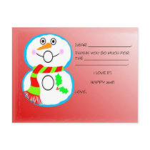 Kids Christmas Thank You Post Card postcards