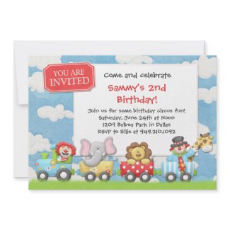 Kids Circus Birthday Party Invitation invitation