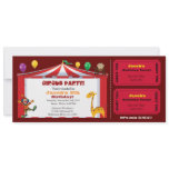 Kid's Circus Ticket Birthday Invites