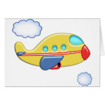 Kid's Colorful Airplane Card