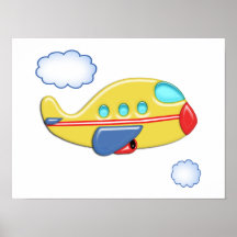 Kid's Colorful Airplane Poster