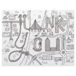 Kids Coloring Thank You letter letterhead