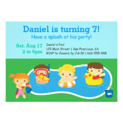 Kids Colourful Splash Birthday Pool Party