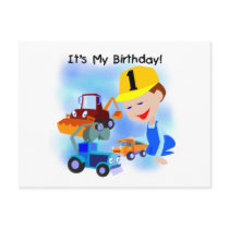 Kids Construction 1st Birthday T-shirts and Gifts postcards