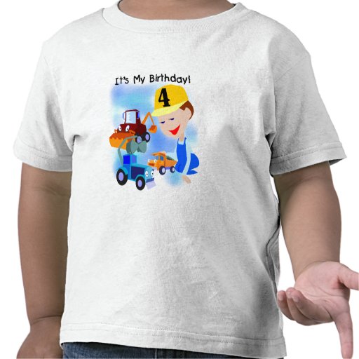 Kids Construction 4th Birthday T-shirts and Gifts | Zazzle