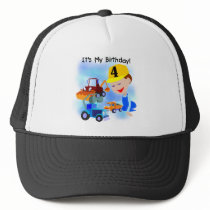Kids Construction 4th Birthday T-shirts and Gifts hats