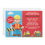 Kids Construction Birthday Party Invitation