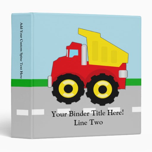 Kids Construction Dumptruck Binder Zazzle