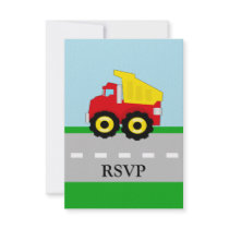 Kids Construction Dumptruck Invites
