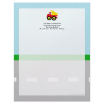 Kids Construction Dumptruck Customized Letterhead