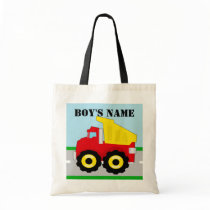 Kids Construction Dumptruck Personalized Name Bags
