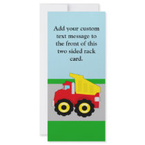 Kids Construction Dumptruck Rack Cards