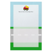 Kids Construction Dumptruck Customized Stationery