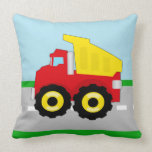 Kids Construction Dumptruck Throw Pillows