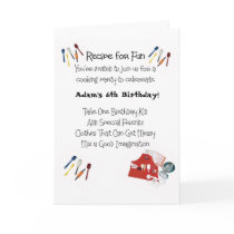 Kids Cooking Theme Invitation cards