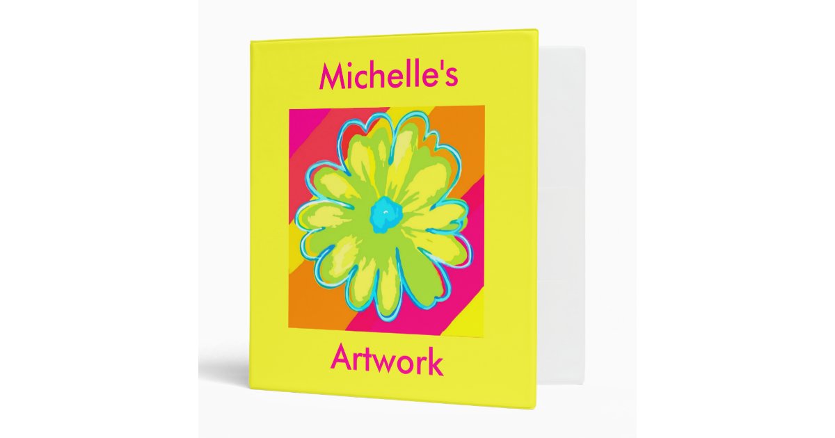 Kids custom artwork art binder Zazzle