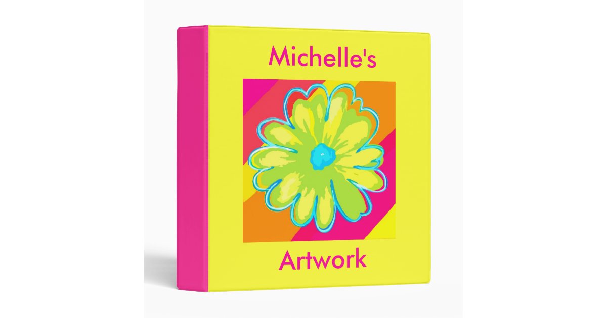 Kids custom artwork art binder Zazzle