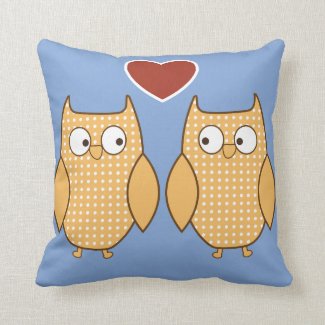 Kid's cute owl heart pillow